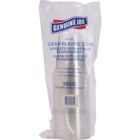 Genuine Joe CUP, COLD, 12OZ, CLR, 25PK GJO58231